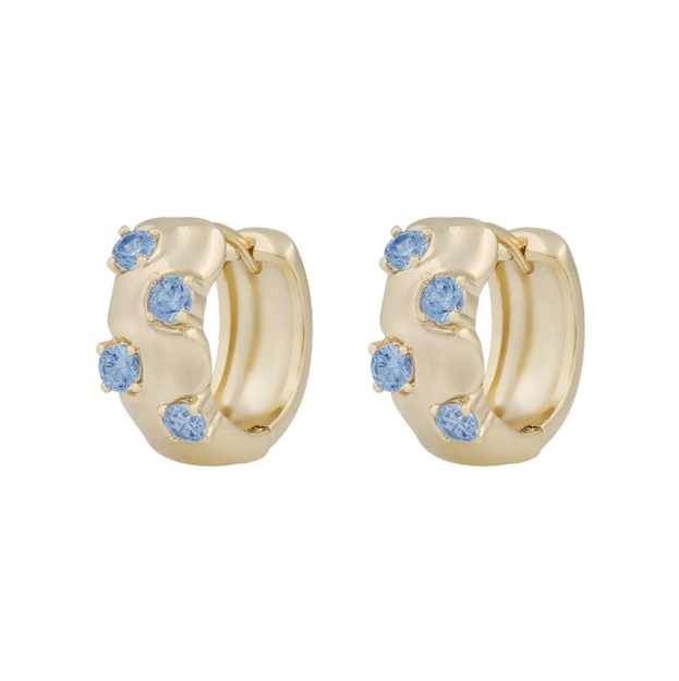 Jen stone wide ring ear g/light blue