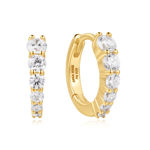 ANIA HAIE gold gradient pave hoop earrings