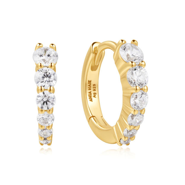 ANIA HAIE gold gradient pave hoop earrings