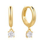 ANIA HAIE gold drop solitaire hoop earrings