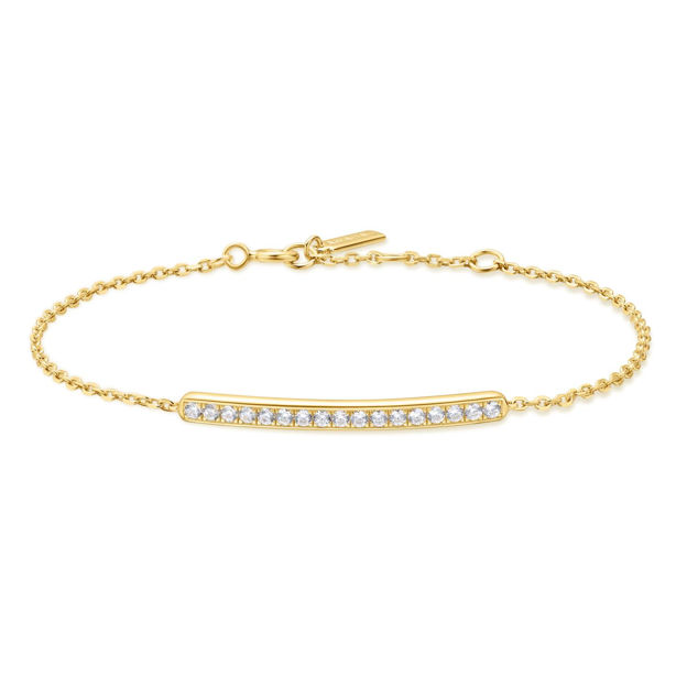 ANIA HAIE gold pave bar bracelet.