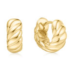 ANIA HAIE gold bold texture small hoop earrings 7mm