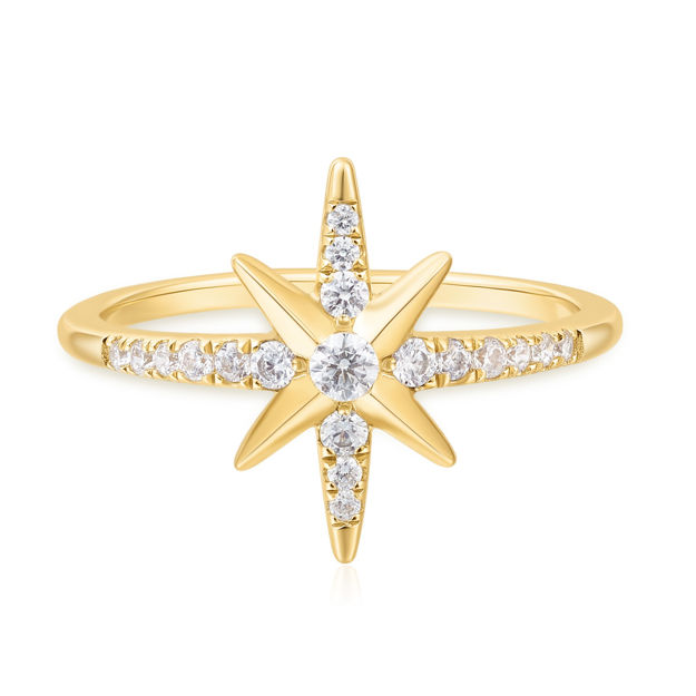 ANIA HAIE gold eigt-pointed star signet ring