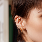 ANIA HAIE gold drop solitaire hoop earrings