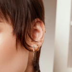 ANIA HAIE gold dome band hoop earrings