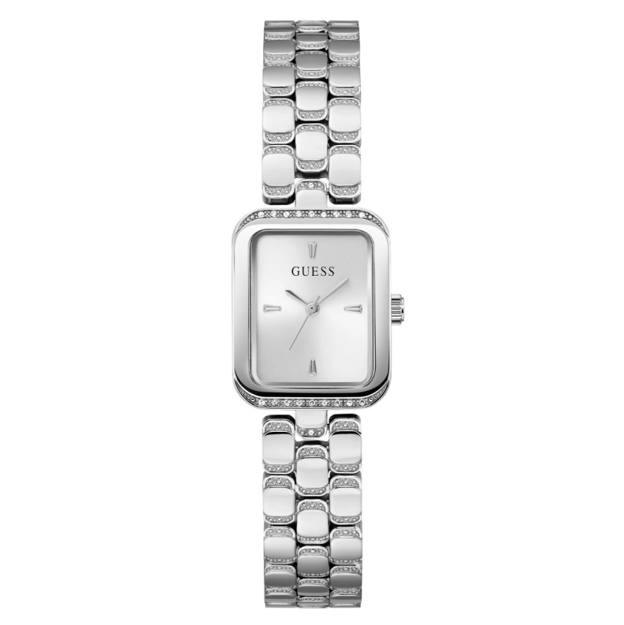 Guess Ladies Bejeweled stål 22mm 10 ATM sølvfarget skive