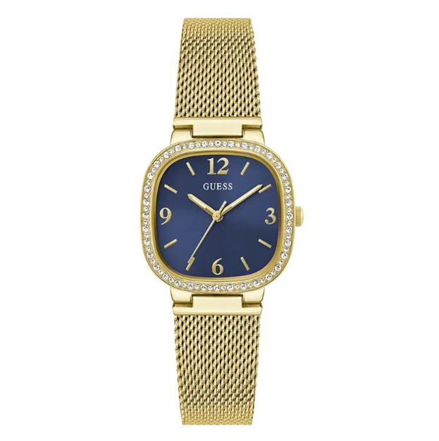 Guess dameur 32mm forgylt mesh lenke blå skive 30M 