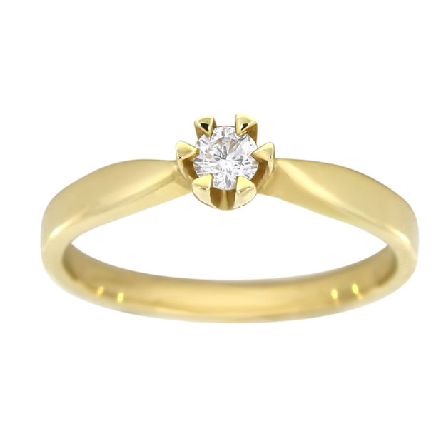 Gull ring med diamant 0,20ct TW/SI Victoria